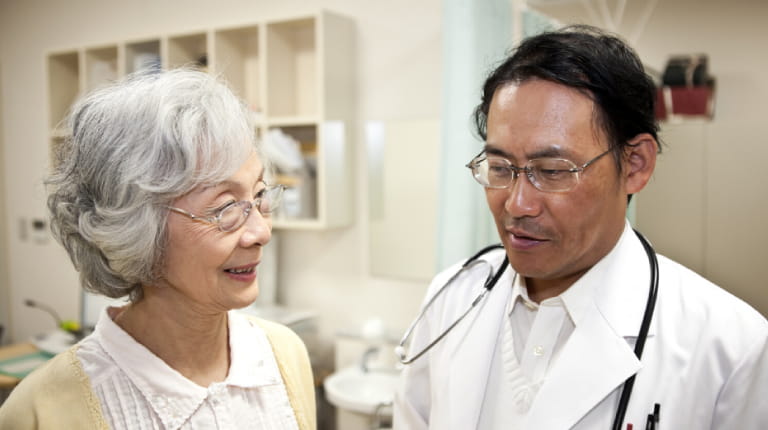 Woman and her doctor at a medical appointment